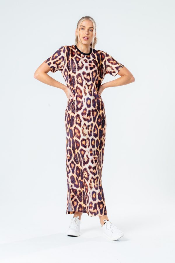 hype leopard women's maxi dress