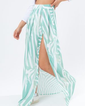 hype mint zebra women's midi skirt