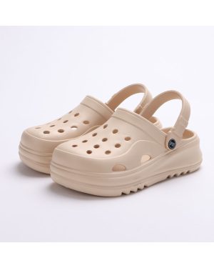 (khaki, 38 39) Chunky Platform Clogs Shoes for Women Thick Bottom Non Slip Beach Sandals Woman Summer 2024 Fashion Wedges EVA Sandals Slippers