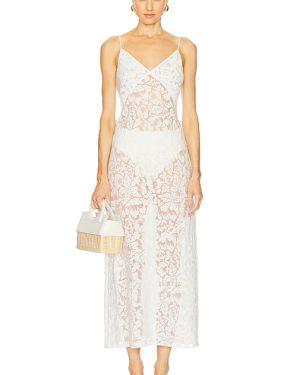 onia Burnout Slip Dress in White. Size M, S, XL, XS.