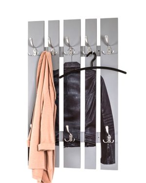 palos wooden wall hung 8 hook coat rack in leather jacket print