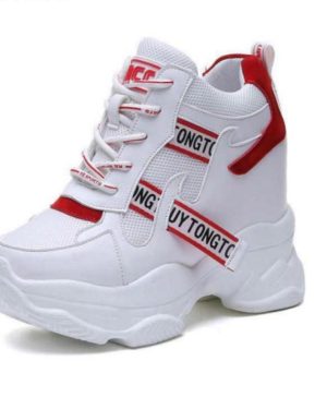 (red, 34) Fashion Women's Shoes High-top Sneakers Women's Platform Ankle Boots