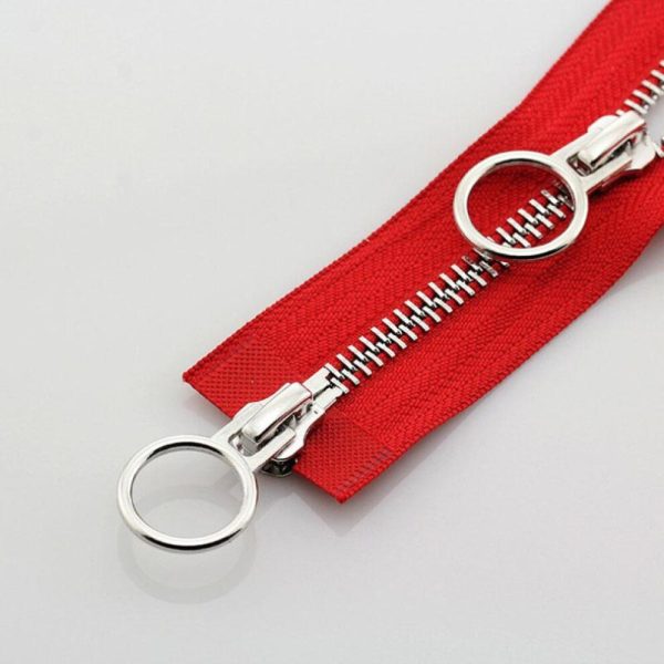 (red, 70cm) 5# 70/90cm Double Circle Sliders Metal Open Tail Auto Lock Zipper For Long Down Jacket Coat DIY Sewing Handcraft Accessories
