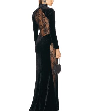 retrofete Amor Velvet Dress in Black - Black. Size L (also in ).