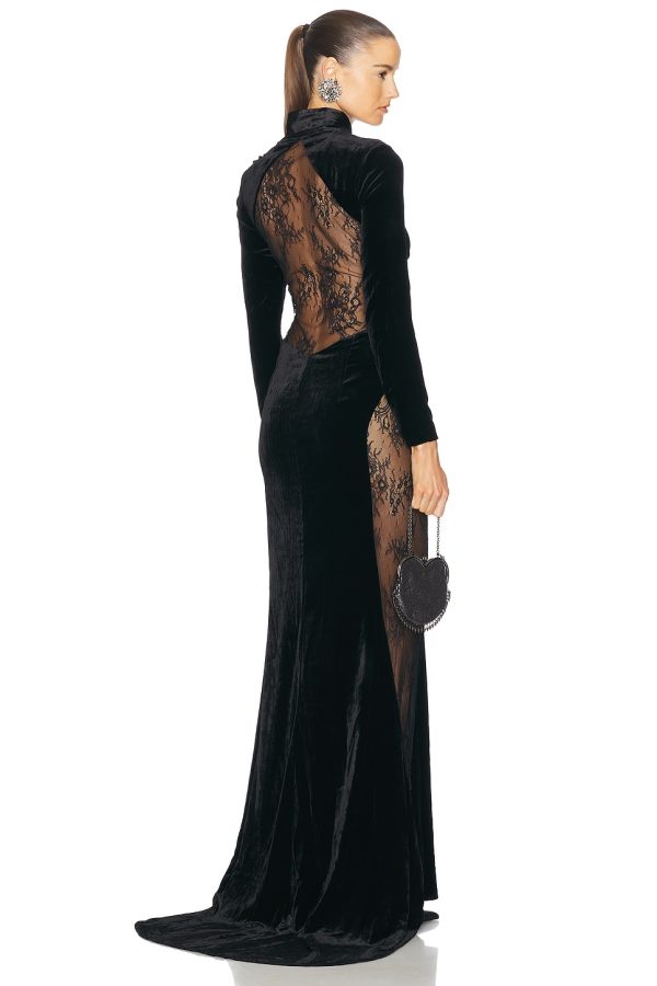retrofete Amor Velvet Dress in Black - Black. Size L (also in ).