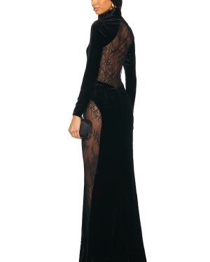 retrofete Amor Velvet Dress in Black. Size M, S, XL, XS.