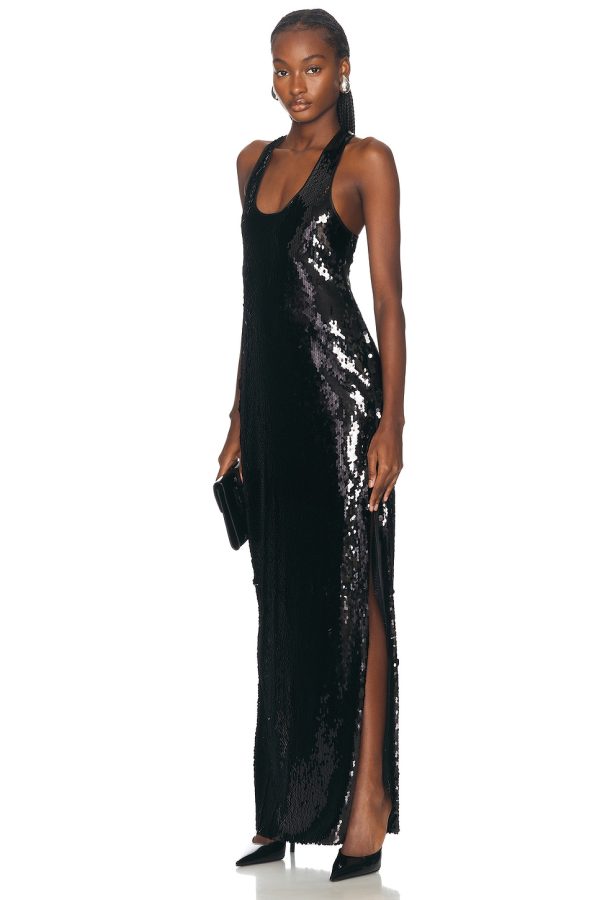 retrofete Bella Sequin Dress in Black - Black. Size S (also in XL, XS).