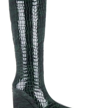 retrofete Natassa Wedge Boot in Green. Size 36, 36.5, 37.5, 40, 41.