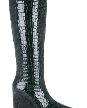 retrofete Natassa Wedge Boot in Pine Croco - Green. Size 36 (also in 36.5, 37.5, 38.5, 41).