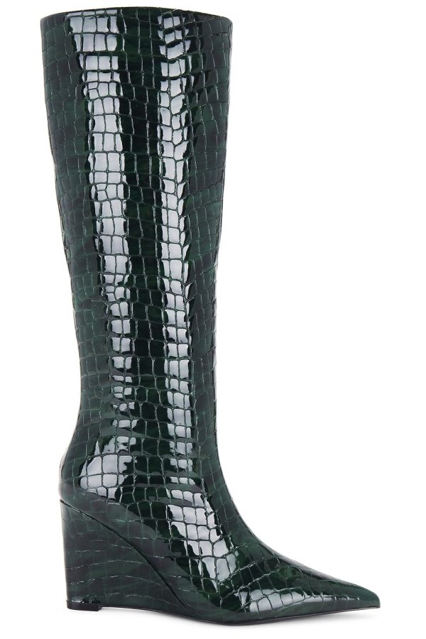 retrofete Natassa Wedge Boot in Pine Croco - Green. Size 36 (also in 36.5, 37.5, 38.5, 41).