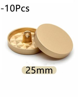 (rose gold, 25mm) 10pcs Shank Sewing Buttons Round Flat Shape Metal Buttons Windbreaker Coat Shirt Button