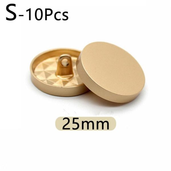 (rose gold, 25mm) 10pcs Shank Sewing Buttons Round Flat Shape Metal Buttons Windbreaker Coat Shirt Button