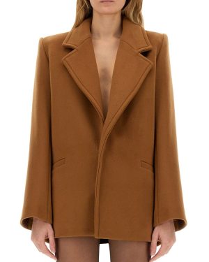 saint laurent short wool coat