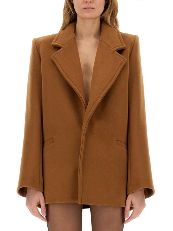 saint laurent short wool coat