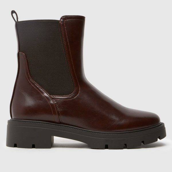 schuh Alma Chunky Chelsea Boots in Brown