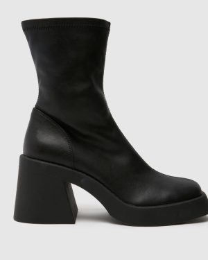 schuh Amirah Stretch Sock Boots in Black