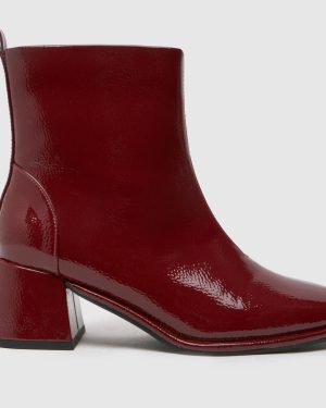 schuh Bowie Block Ankle Boots in Red