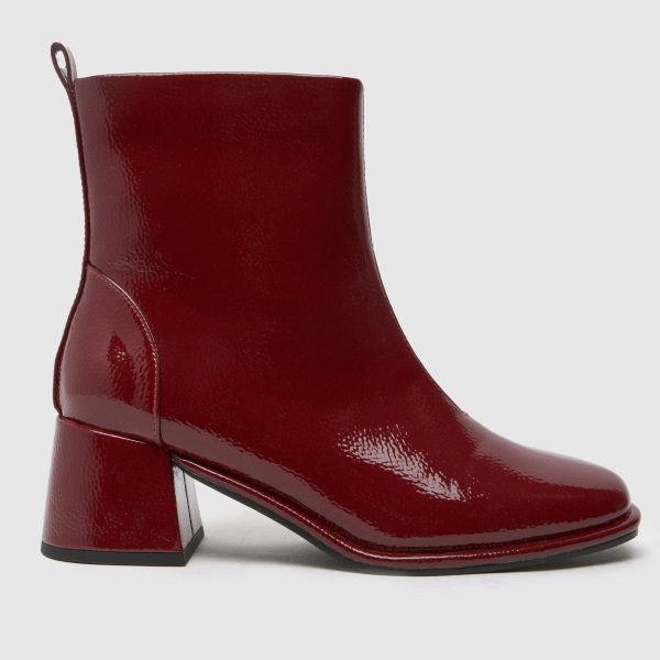 schuh Bowie Block Ankle Boots in Red