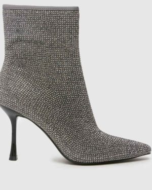 schuh Brianna Embellished Ankle Boots in Silver Multi