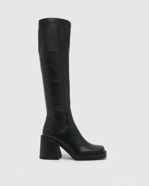 schuh Danielle Platform Knee Boots in Black