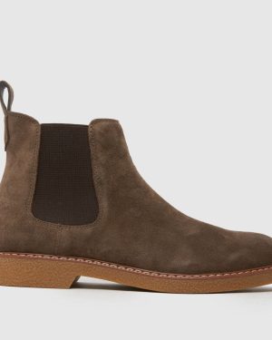 schuh Dawn Suede Chelsesa Boots in Taupe
