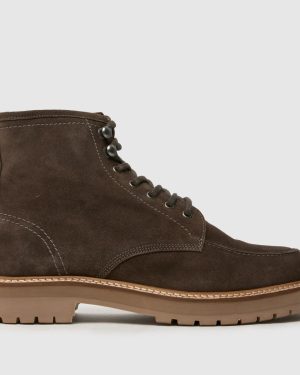 schuh Django Suede Lace Up Boots in Grey