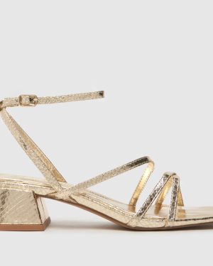 schuh Sander Strappy Sandals in Gold