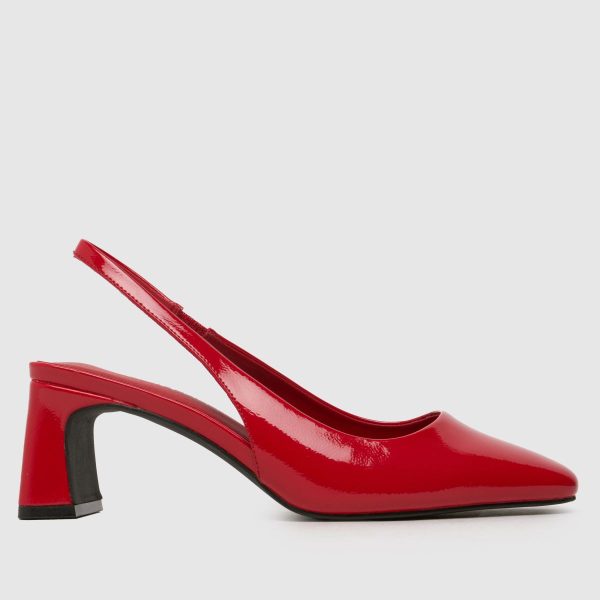 schuh Shae Slingback Court Low Heels in Red