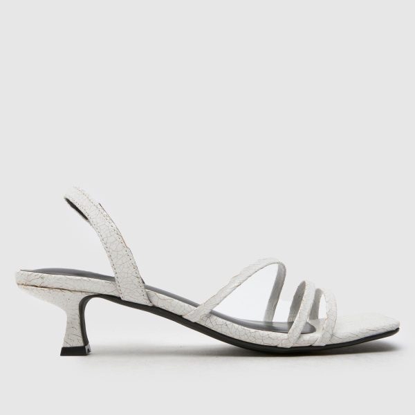 schuh Steele Strappy Kitten High Heels in White