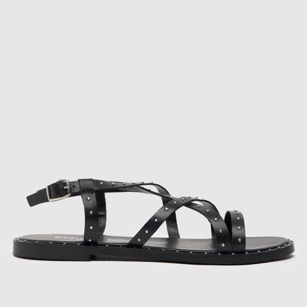 schuh Tadlow Studdded Flat Sandals in Black