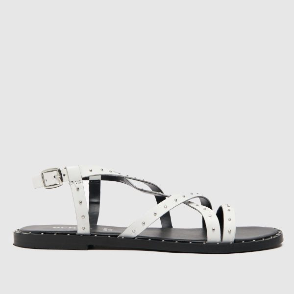 schuh Tadlow Studdded Flat Sandals in White