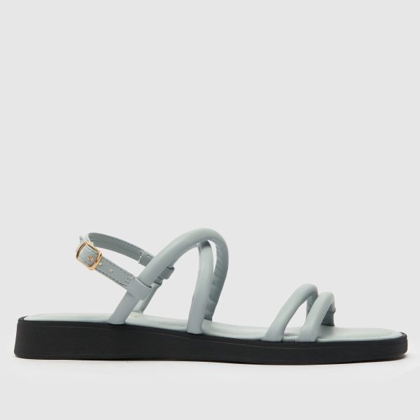 schuh Tulsi Strippy Flat Sandals in Blue