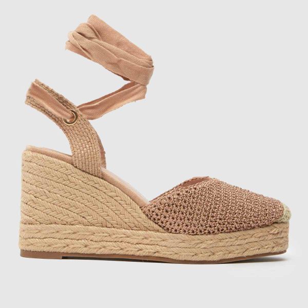 schuh Velma Tie Wedge Espadrille Sandals in Natural