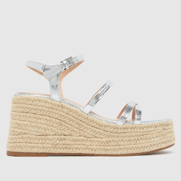 schuh Vienna Strappy Wedge Sandals in Silver