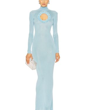 self-portrait x Christopher Kane Knit Cut Out Maxi Dress in Blue. Size M, S, XS.