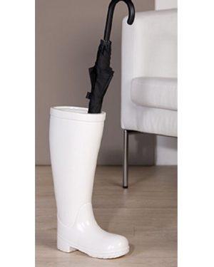 stiefel rain boot ceramic umbrella stand in white