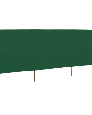 vidaXL 3-panel Wind Screen Fabric Green Camping Windbreaker Privacy Shelter