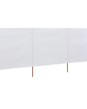 vidaXL 3-panel Wind Screen Fabric White Camping Windbreaker Privacy Shelter