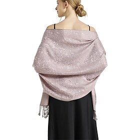 vimate Silky Paisley Pashmina Shawl Scarf-Women's Soft Double-side Jacquard Pashminas Wrap for Evening Dress Travel Shawl
