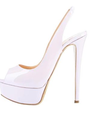 (white, 41) New Women's Pumps Stilettos 14CM Platform Super High Heels Sexy Open Toe Sandals Gladiator Party Dress Women Shoes Large Size 44