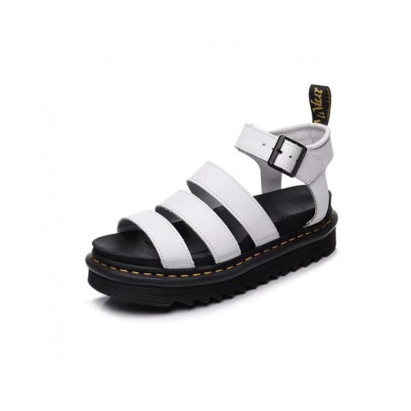 (white, 43) Womens Chunky Sandals Thick Sole Strappy Block Flatforms Shoes Summer