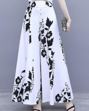(white, XS) Summer Loose Wide-leg Pants Women Chiffon Skirt Pants High Waist Casual Pants Thin Section Plus Size