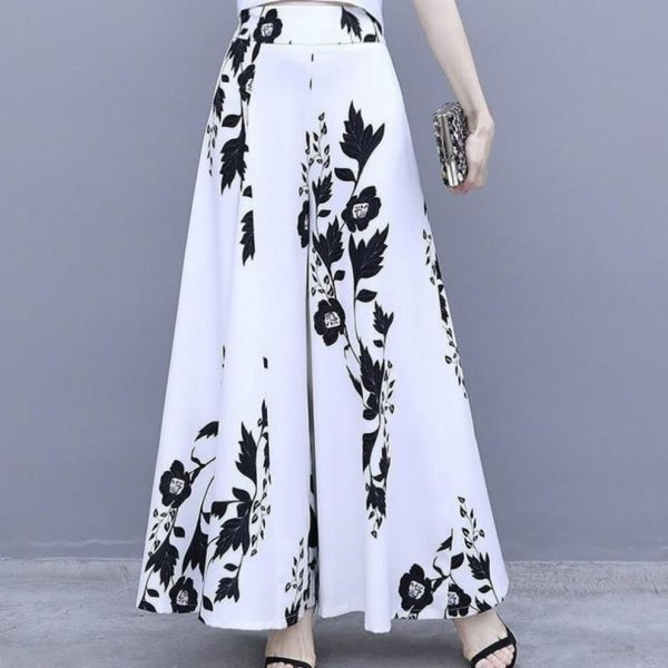 (white, XS) Summer Loose Wide-leg Pants Women Chiffon Skirt Pants High Waist Casual Pants Thin Section Plus Size
