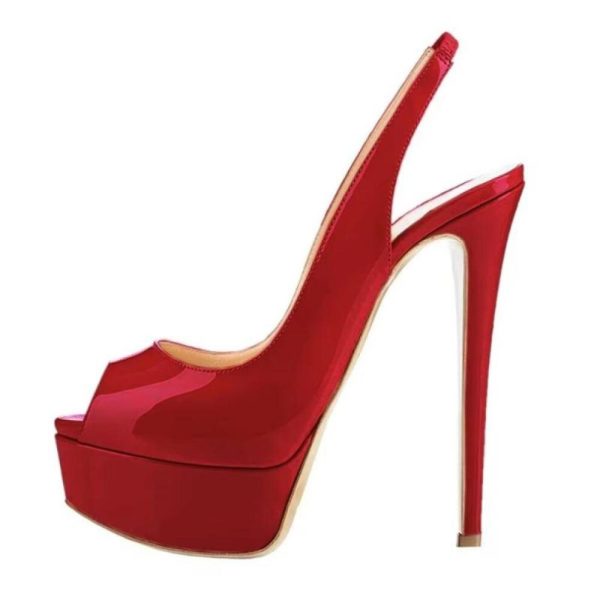 (wine red, 38) New Women's Pumps Stilettos 14CM Platform Super High Heels Sexy Open Toe Sandals Gladiator Party Dress Women Shoes Large Size 44