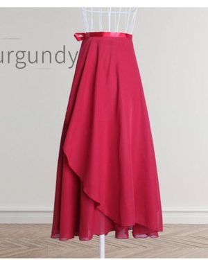 (wine red, One Size) Chiffon Ballet Tutu Dance Skirt Dance Skate Wrap Scarf Gymnastics Ballerina Lyrical Long Ballet Skirt Women Ballet Dance Dress