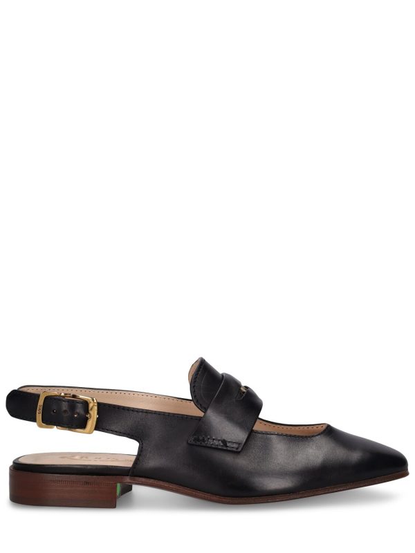 10mm Penny Leather Slingback Shoes