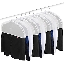 12 Pack Household Transparent Coat Shoulder Covers Dust-Proof Suit Hanging Bag Wardrobe Storage Clothes Dust-Proof Shoulder Covers