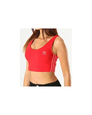 (12) Women's adidas Originals Crop Tank Top Scarlet Red