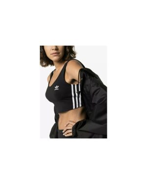 (16) Women's adidas Originals Crop Tank Top Black White