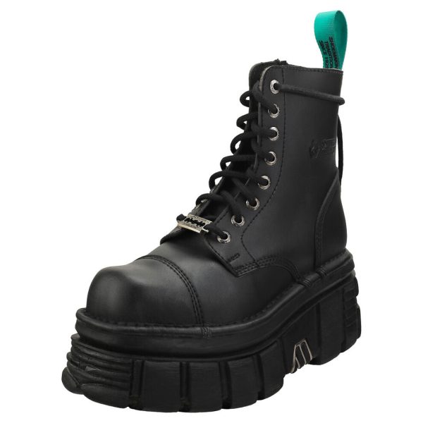 (3) New Rock Combat Vegan Unisex Platform Boots